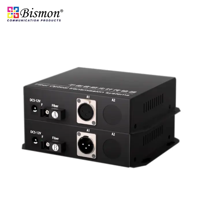 1-Ch-Audio-XLR-unidirectional-to-fiber-optic-Single-mode-20km